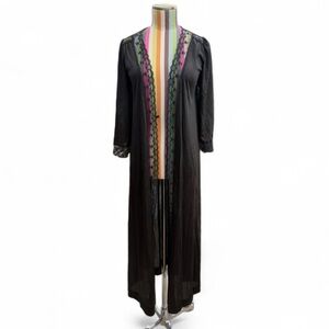 Vintage Kayser Lace Trimmed Duster Robe Lingerie Slip Maxi